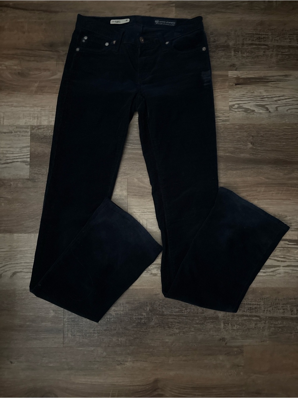 Ag Adriano Goldschmied Black Corduroy Bootcut Pants